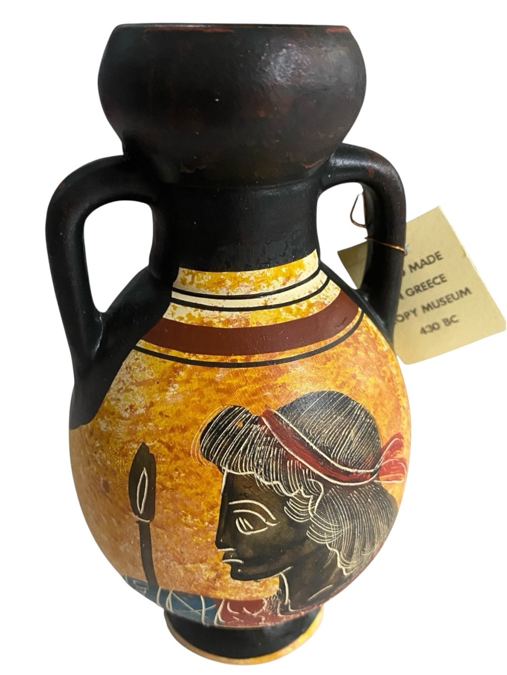 Greek Vase, Decorative Ceramic Amphora, handmade in Greece, NWT